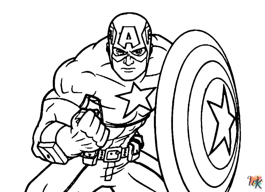 coloriage Captain America  et découpage à imprimer