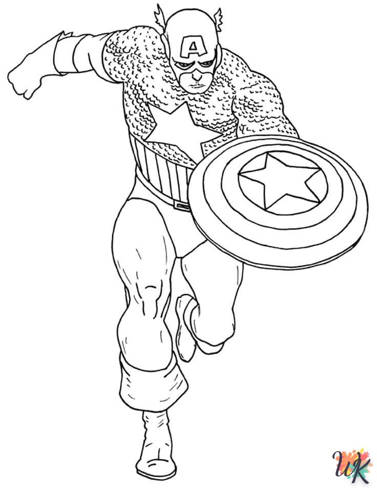 télécharger coloriage Captain America  gratuit