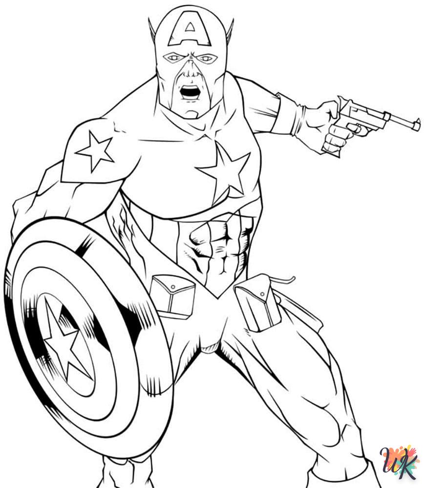 activité coloriage Captain America  en ligne