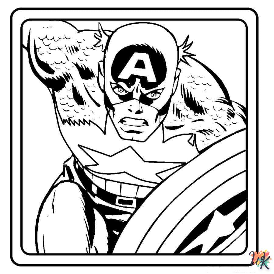 coloriage Captain America  enfant 8 ans a imprimer