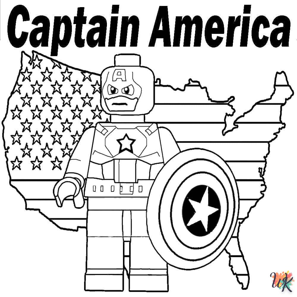 coloriage Captain America  educatif pour enfant