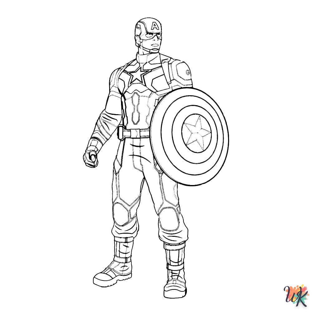 coloriage Captain America  et decoupage