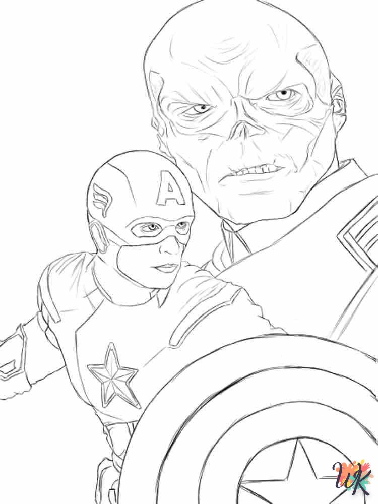 coloriage Captain America  à imprimer pour enfant de 9 ans