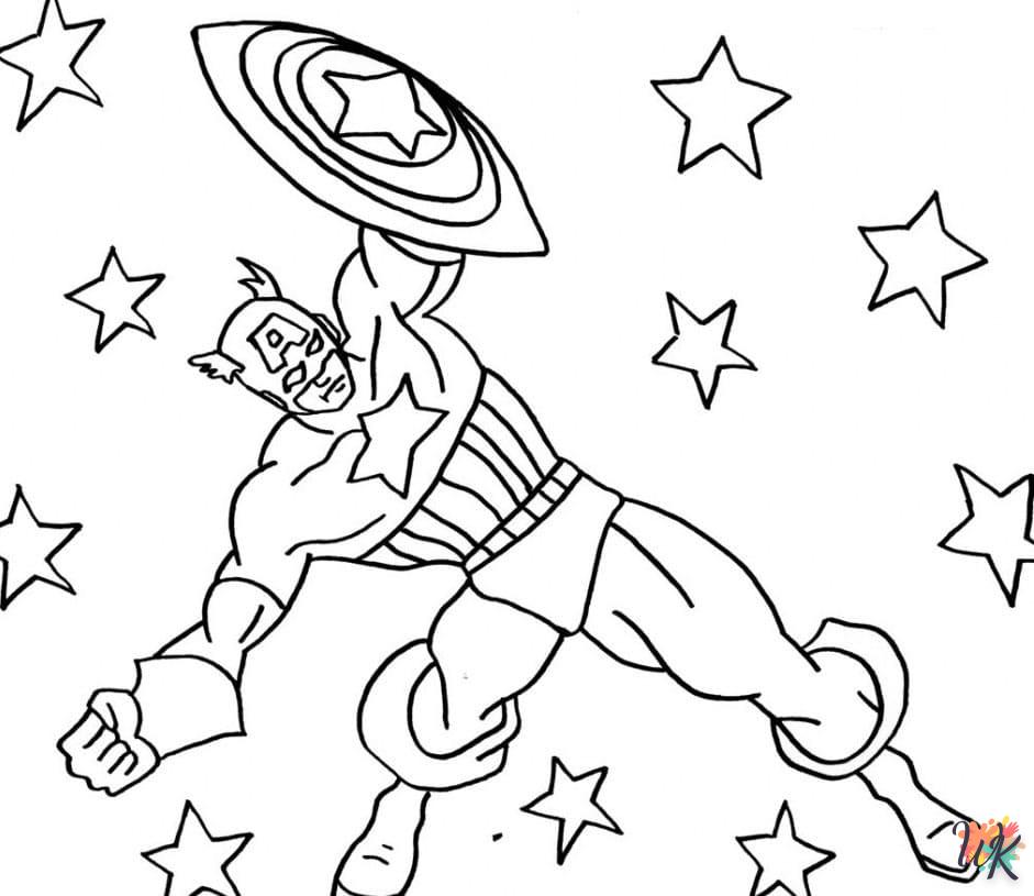 coloriage Captain America  pour enfant de 4 ans