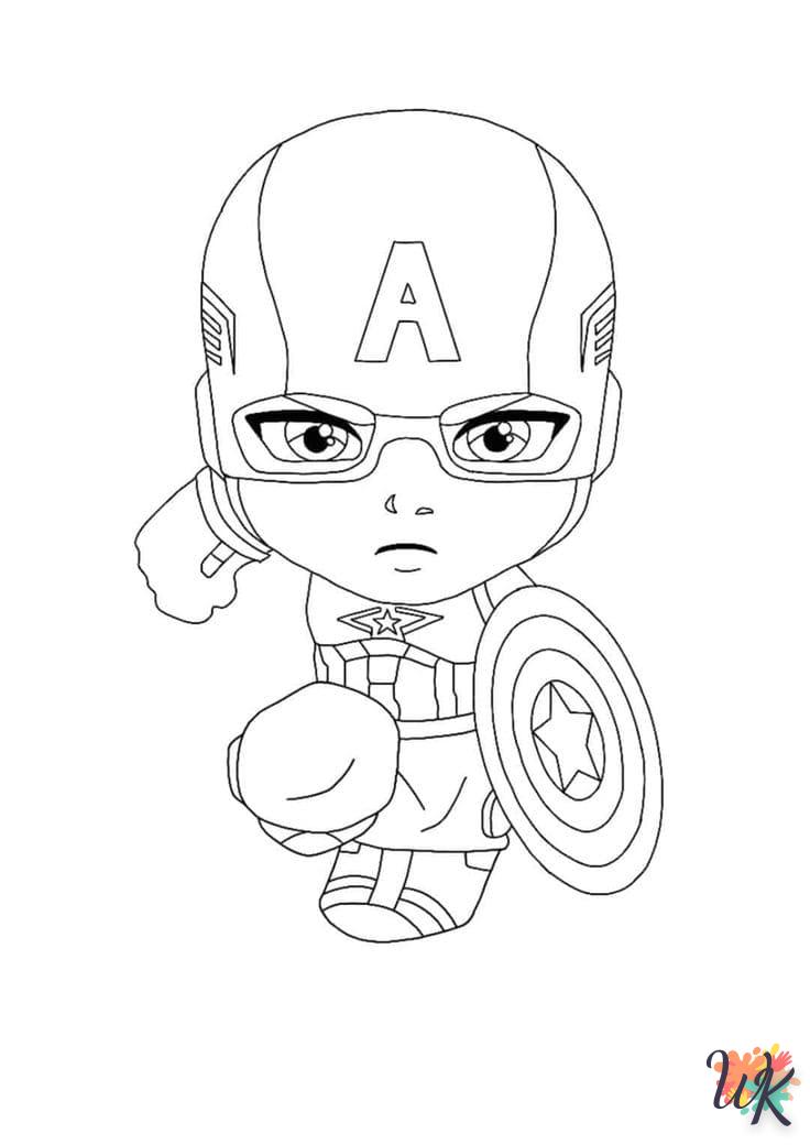 coloriage Captain America  magique à faire en ligne