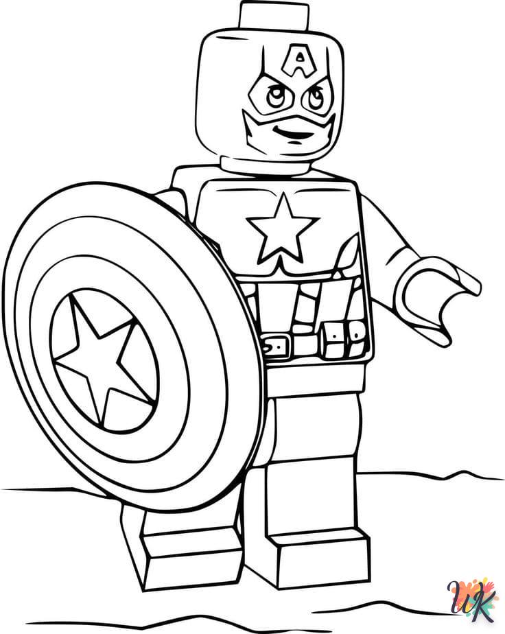 coloriage Captain America  pour enfant de 8 ans