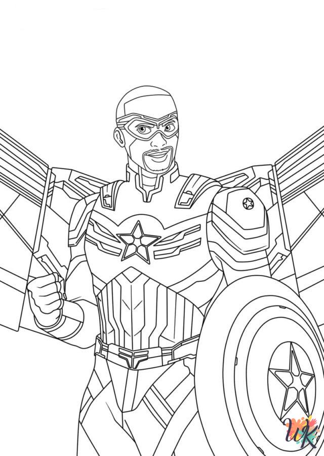 coloriage Captain America  animaux enfant a imprimer