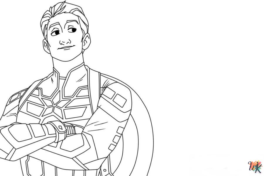 coloriage Captain America  gratuit à imprimer