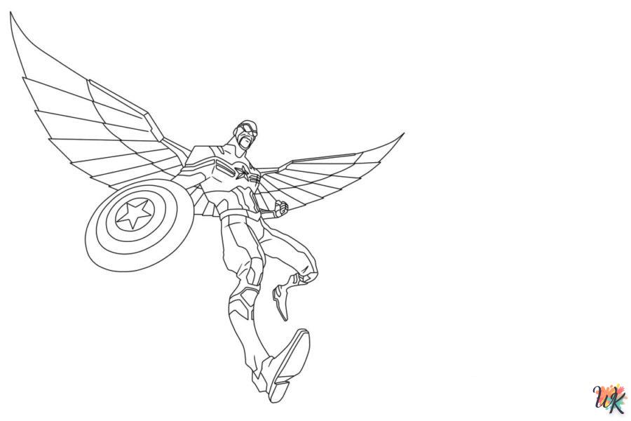 coloriage Captain America  magique à faire en ligne