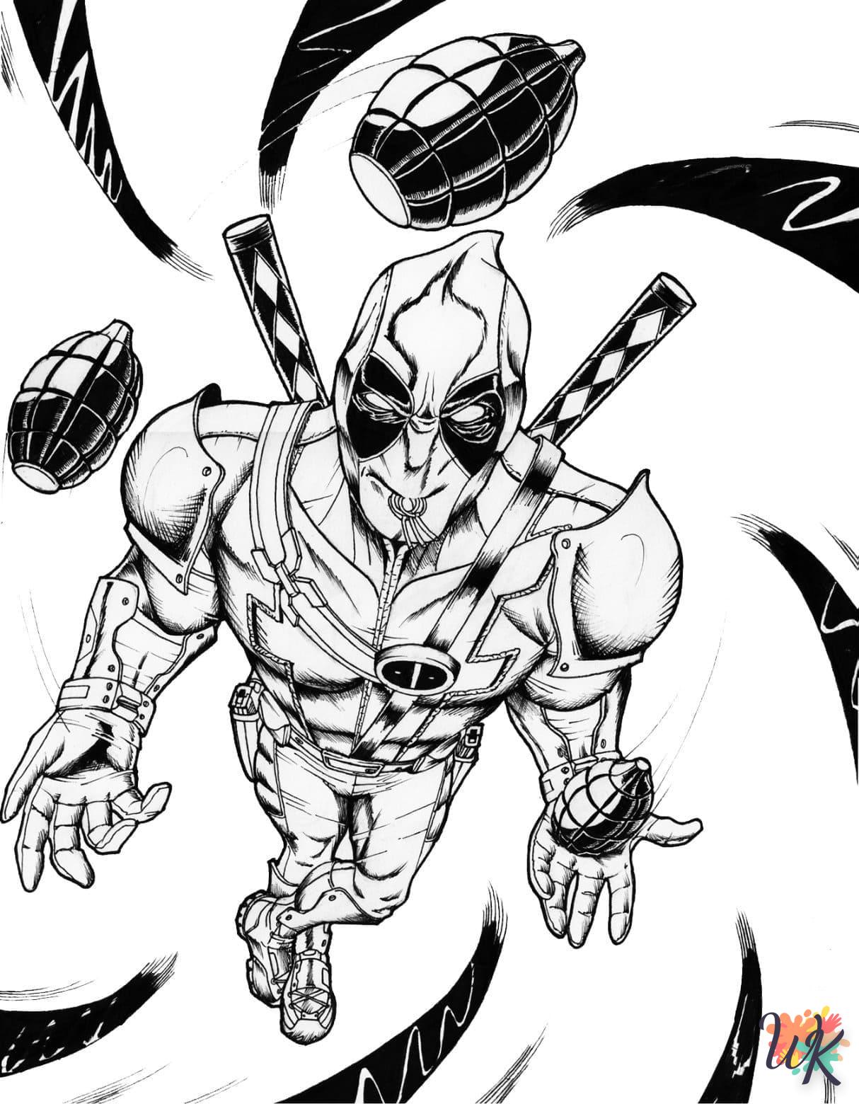 coloriage deadpool  magique à faire en ligne