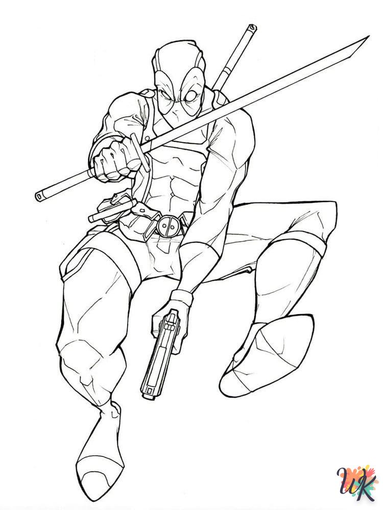 coloriage deadpool  pour enfant de 3 ans