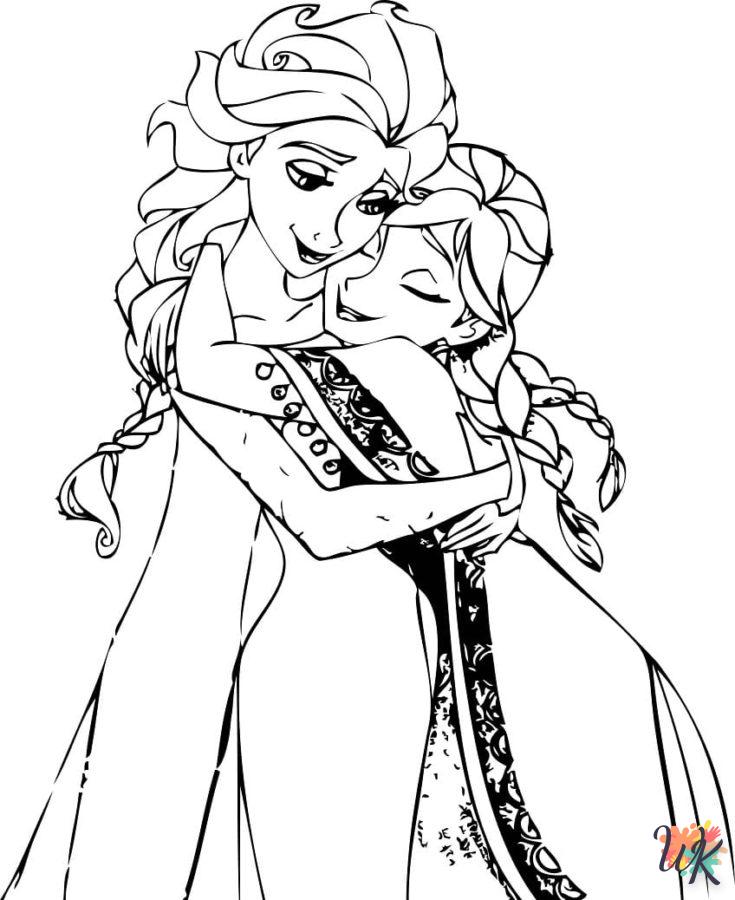 coloriage Elsa et Anna  à imprimer