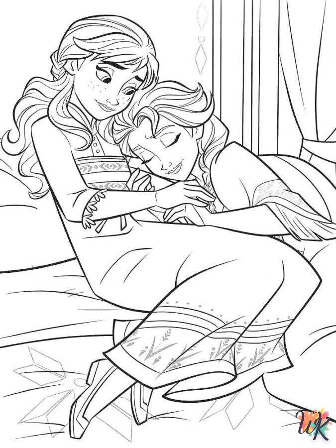 coloriage Elsa et Anna  a dessiner et imprimer