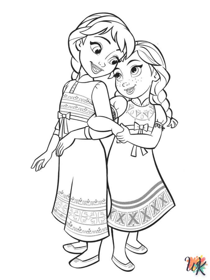 coloriage Elsa et Anna  à imprimer gratuitement