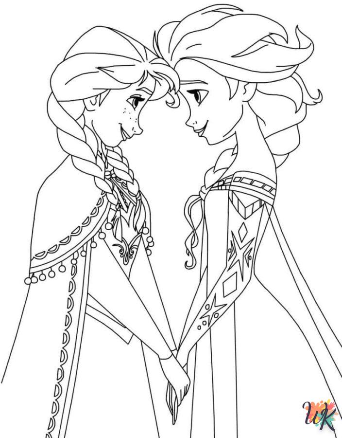 coloriage Elsa et Anna  en ligne gratuit