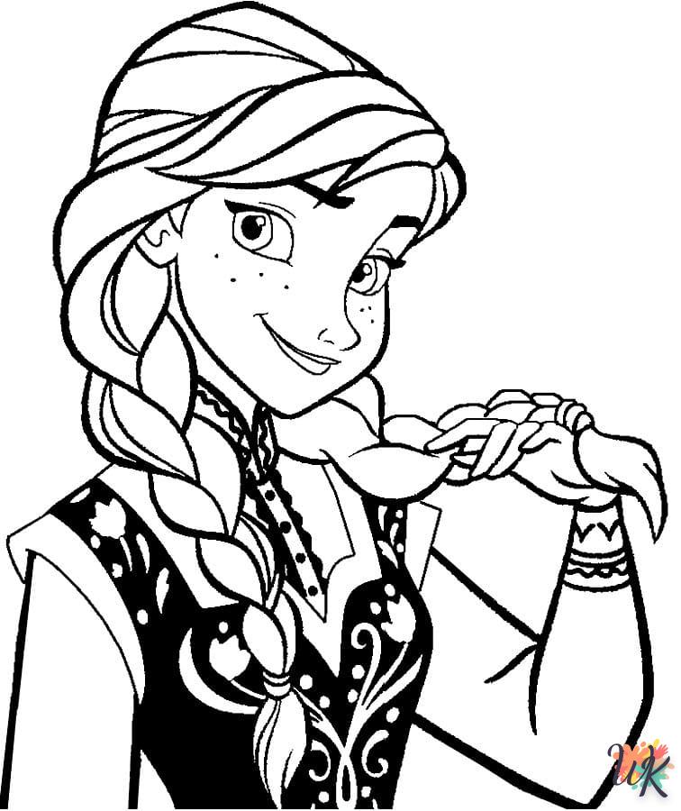 coloriage Elsa et Anna  enfant à imprimer