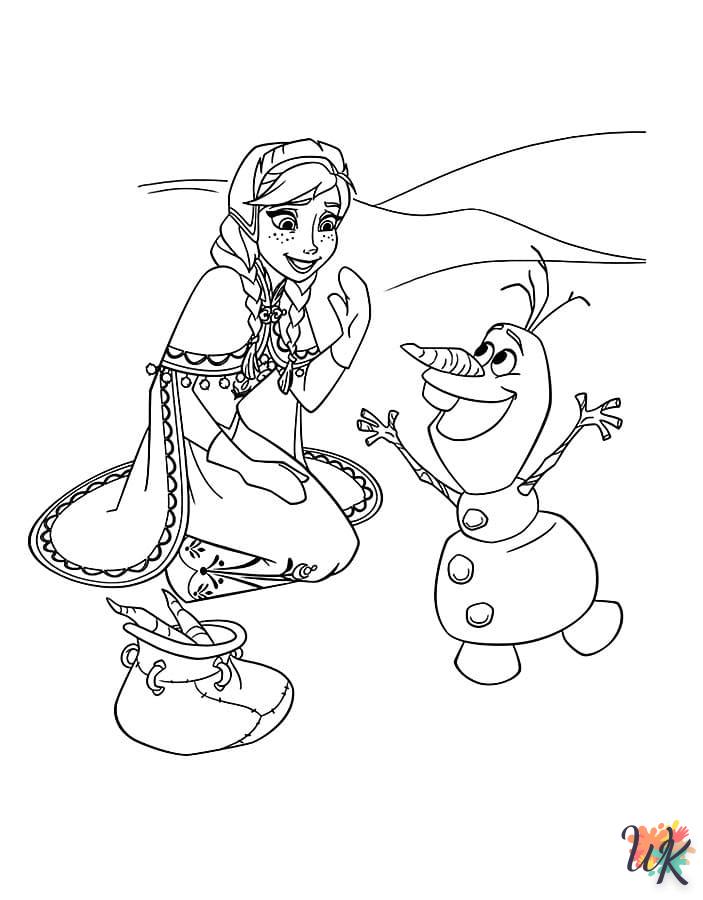 coloriage Elsa et Anna  pour enfant de 2 ans