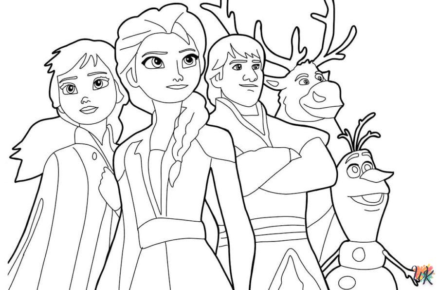 coloriage Elsa et Anna  enfant à imprimer