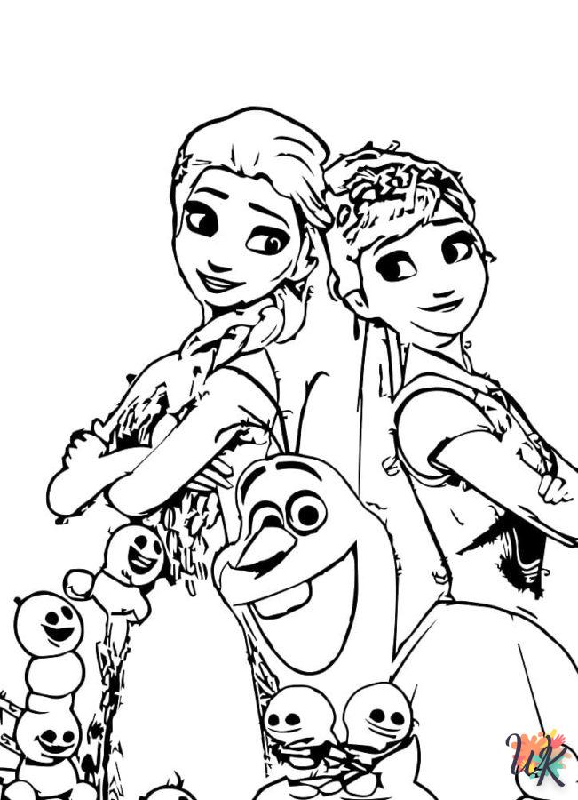 coloriage Elsa et Anna  pour enfant a imprimer