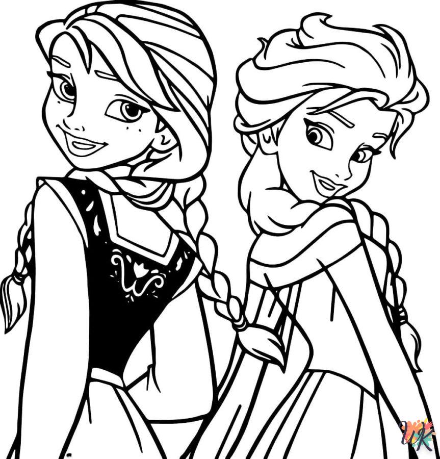 coloriage Elsa et Anna  en ligne 8 ans