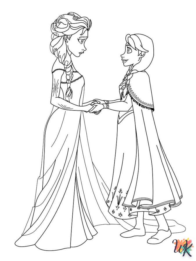 coloriage Elsa et Anna  et dessins