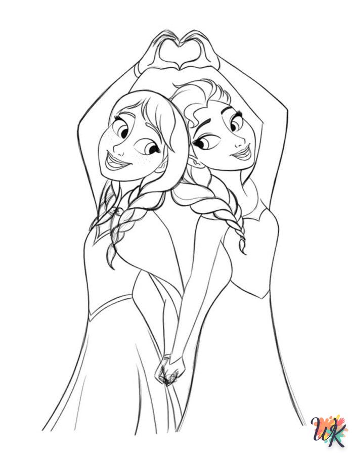 coloriage Elsa et Anna  a colorier en ligne