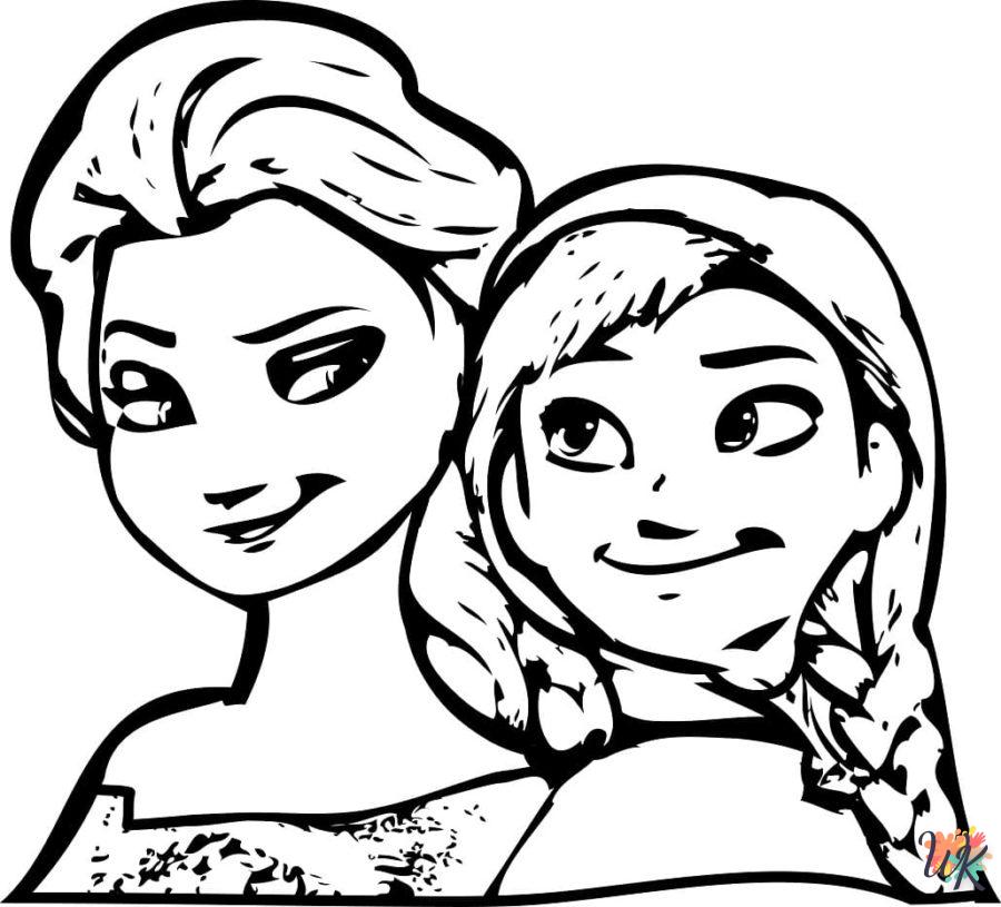 coloriage Elsa et Anna  à imprimer pdf gratuit