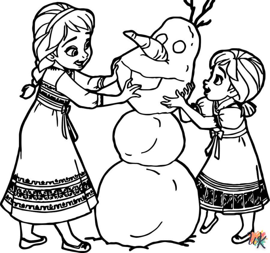 coloriage Elsa et Anna  en ligne 8 ans