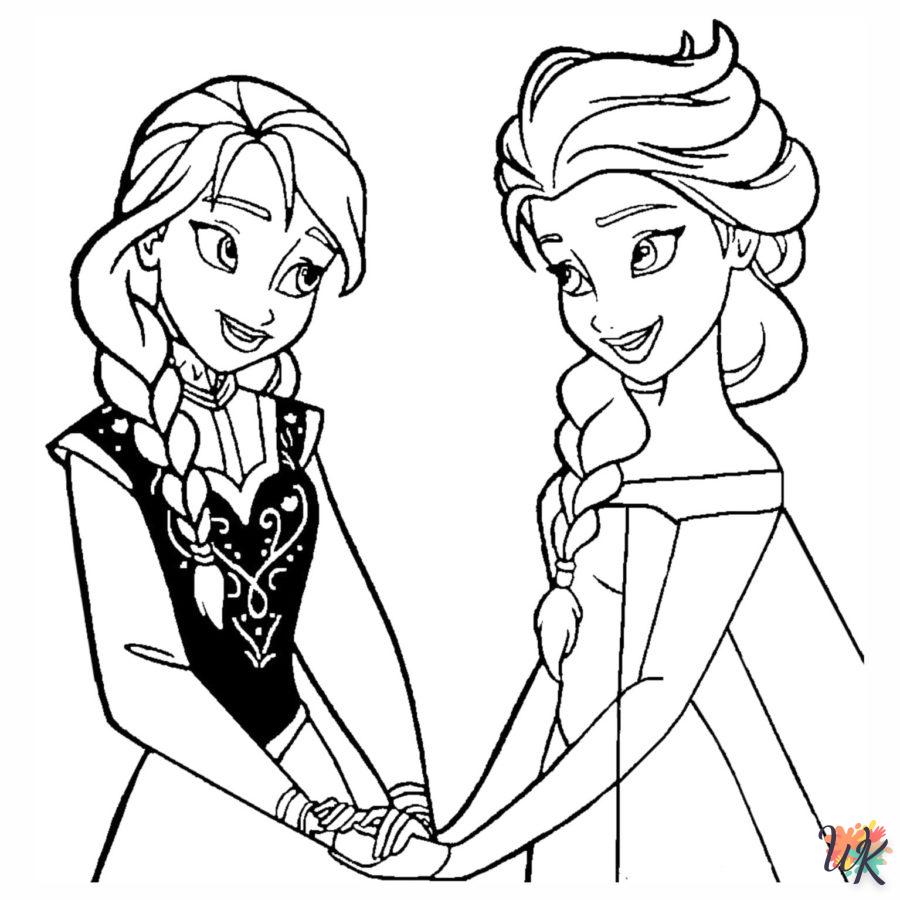 image de coloriage Elsa et Anna  pour enfant