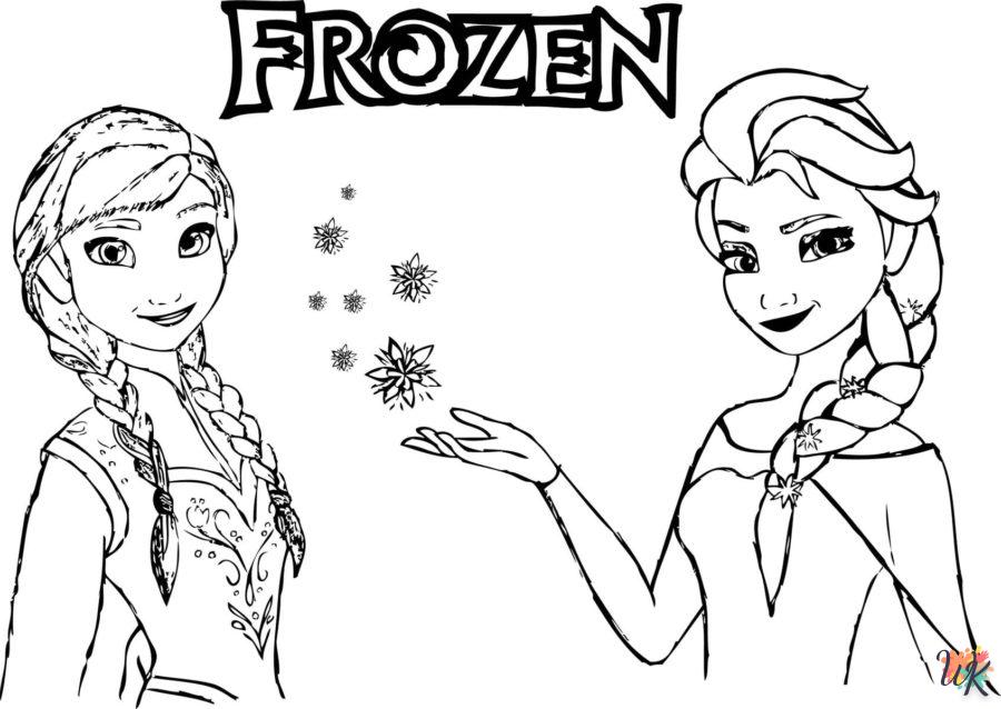 coloriage Elsa et Anna  licorne en ligne gratuit à imprimer