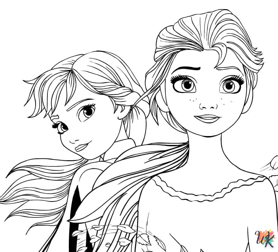 coloriage Elsa et Anna  gratuit