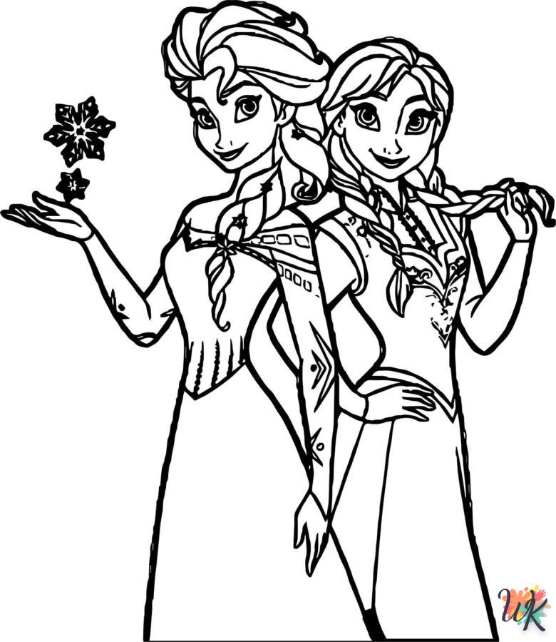 coloriage Elsa et Anna  pour bebe a imprimer