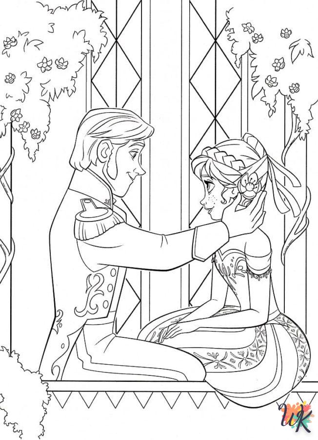 coloriage Elsa et Anna  pour enfant de à imprimer