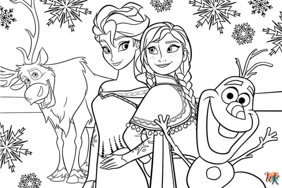 coloriage Elsa et Anna  à colorier en ligne gratuit