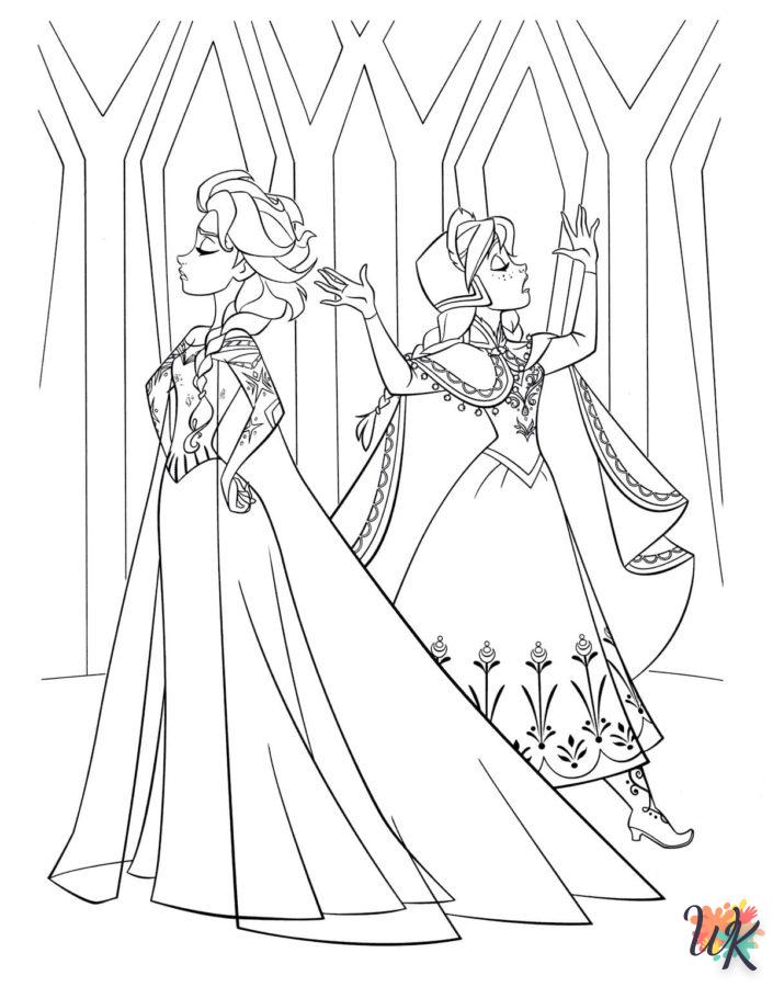 coloriage Elsa et Anna  en ligne gratuit