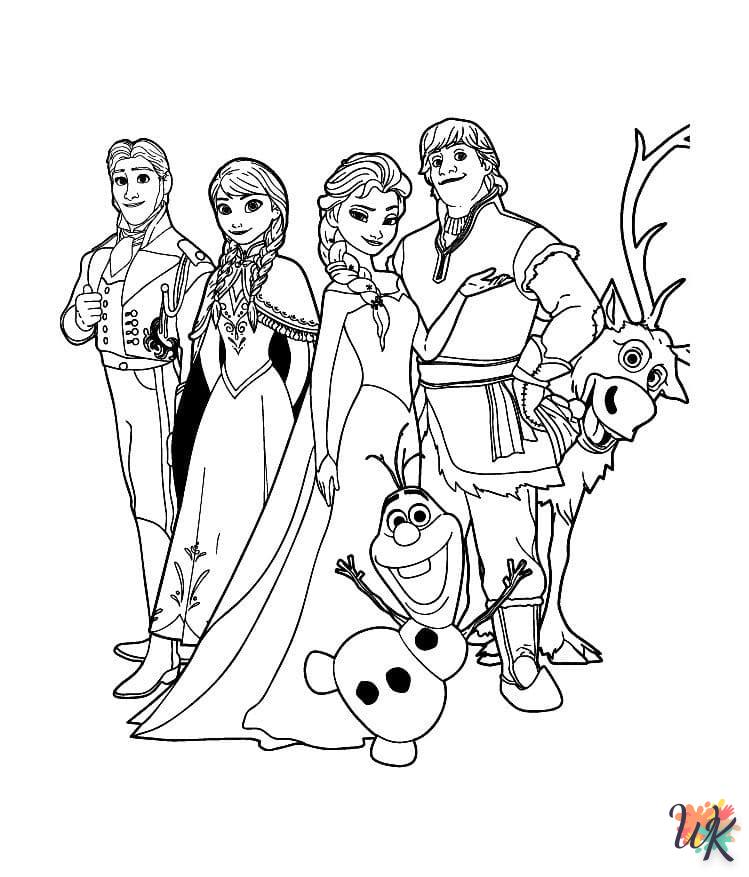 image pour coloriage Elsa et Anna  enfant