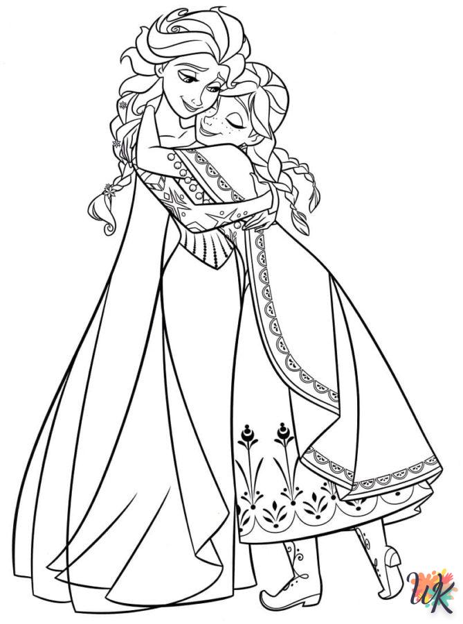 télécharger coloriage Elsa et Anna  gratuit