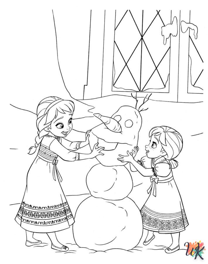 coloriage Elsa et Anna  à imprimer pour enfant de 7 ans