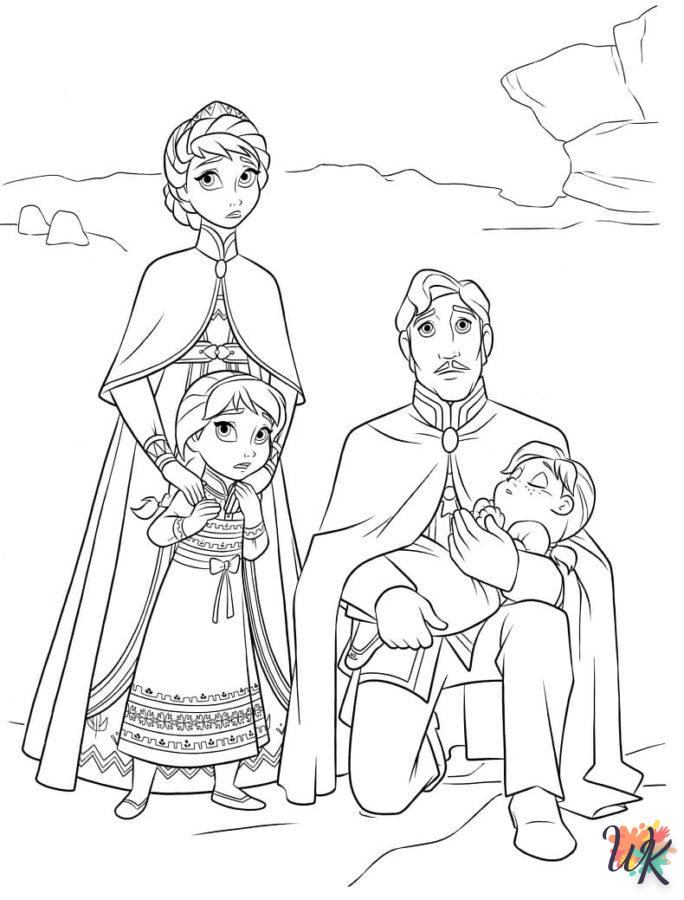 coloriage Elsa et Anna  pour enfant a imprimer