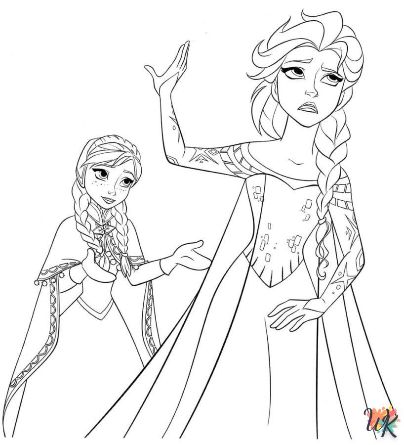 coloriage Elsa et Anna  7 ans en ligne gratuit à imprimer