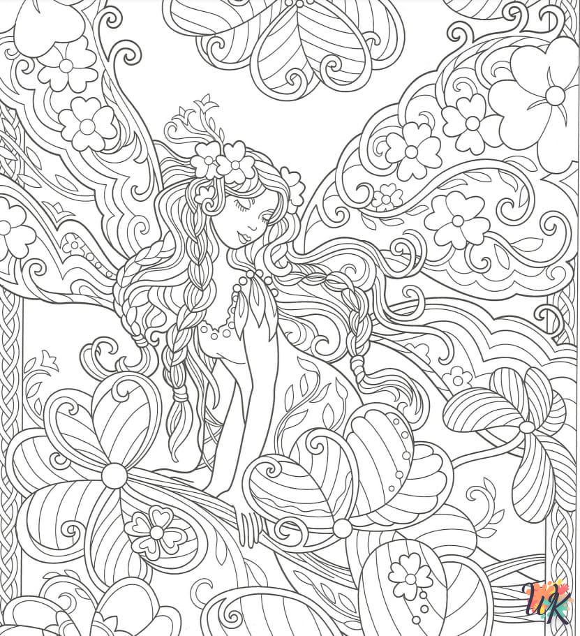 coloriage Fée  à imprimer pour enfant de 8 ans