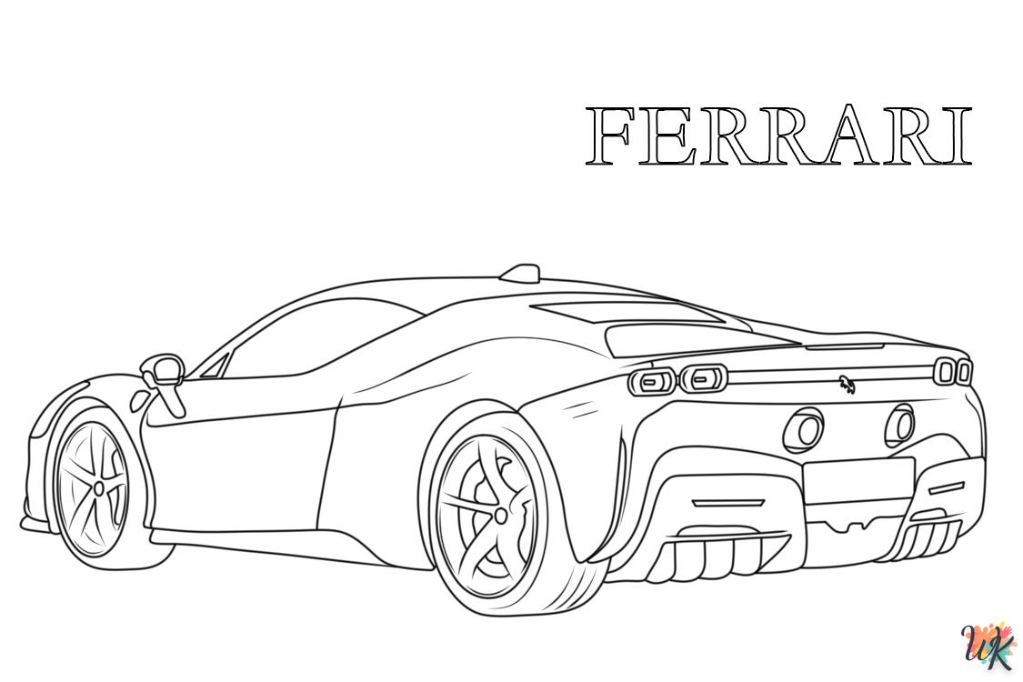 coloriage Ferrari  et apprentissage