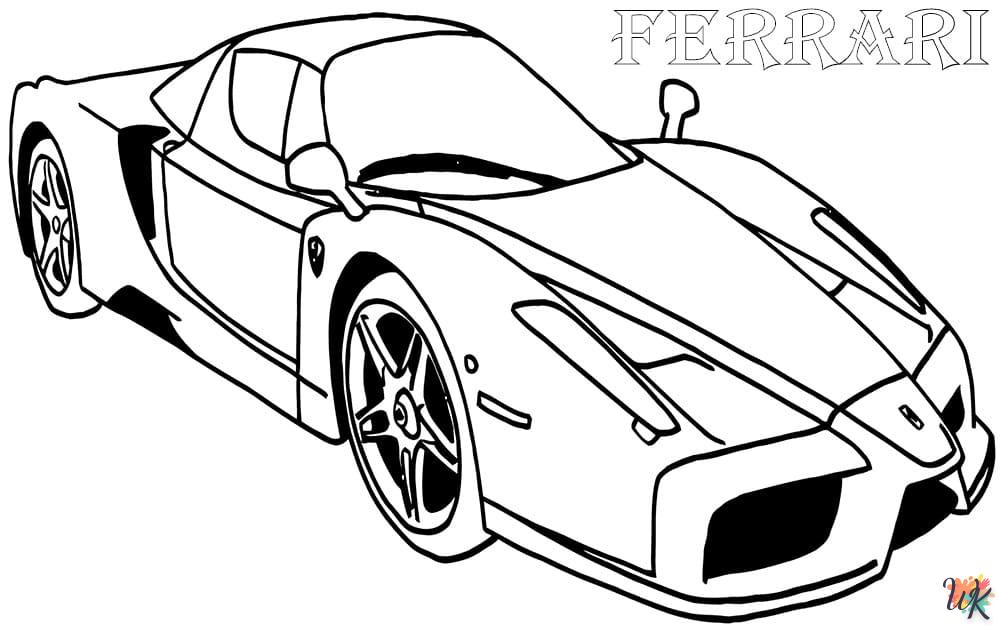 coloriage Ferrari  enfant 7 ans a imprimer