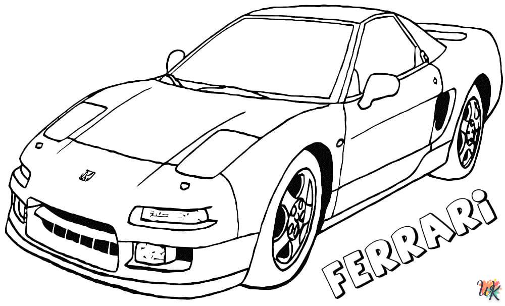 coloriage Ferrari  et decoupage a imprimer gratuit