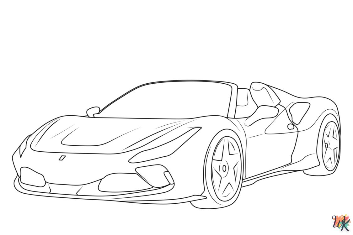 coloriage Ferrari  enfant 8 ans a imprimer