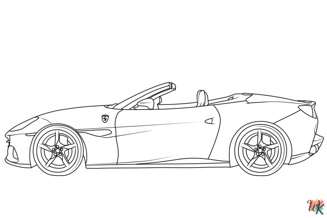 coloriage Ferrari  à imprimer pour enfant de 7 ans