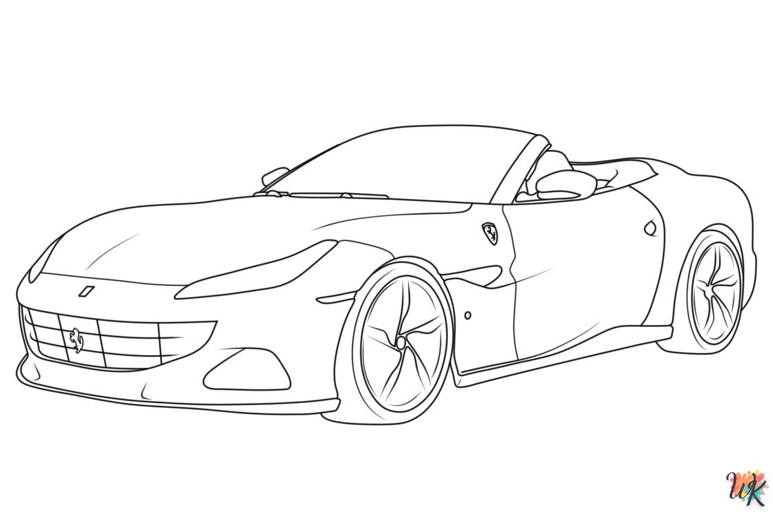 coloriage Ferrari  a dessiner en ligne