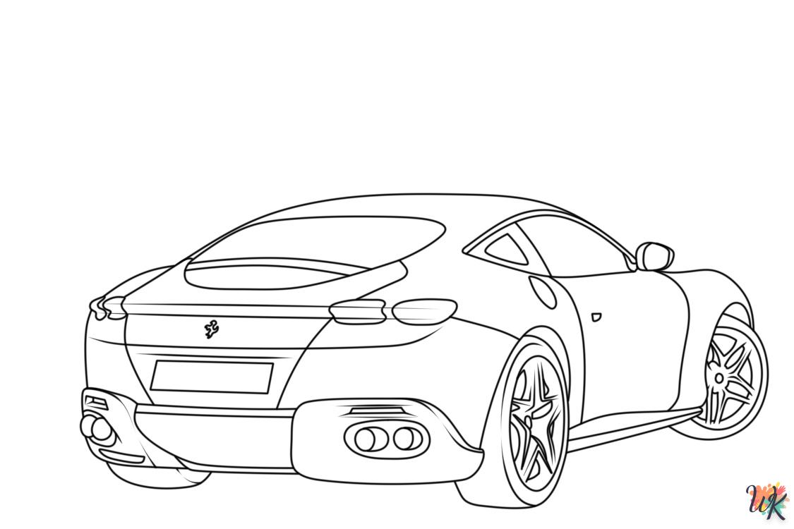 coloriage Ferrari  à imprimer pour enfant de 6 ans