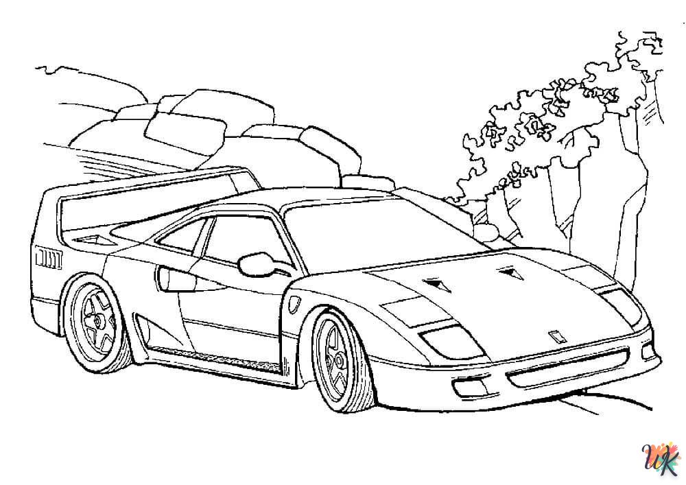 coloriage Ferrari  à imprimer pour enfant de 9 ans