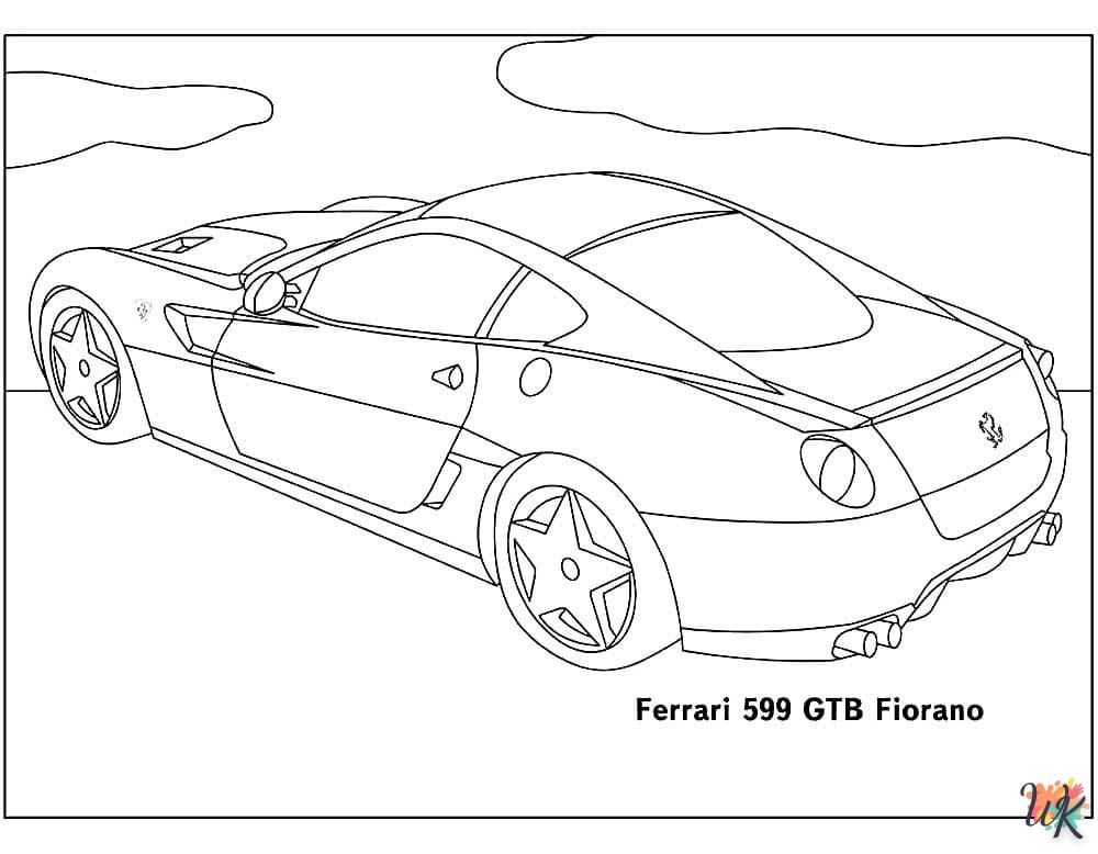 coloriage Ferrari  pour enfant de 7 ans